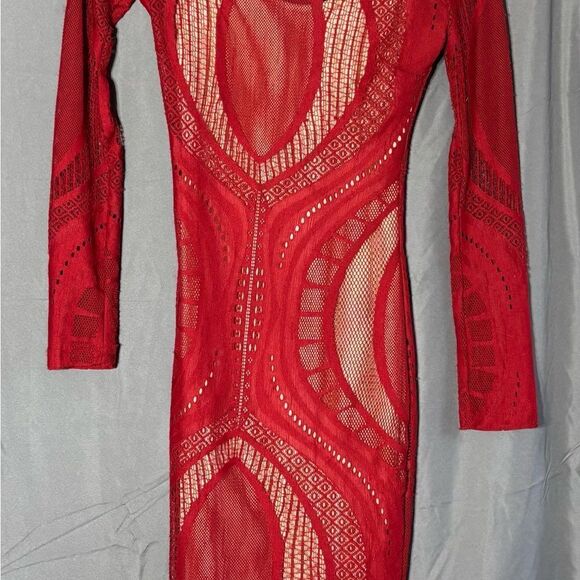 XS Mystic Red Lace Overlay Dress Knee Length EPC Size X Small - Picture 2 of 4